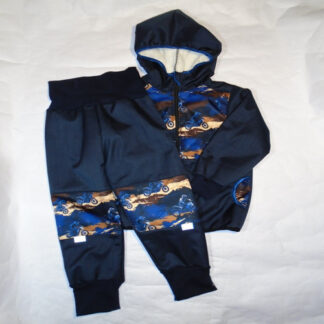 Set půlnoční modrý souprava - beránek. softshell. MOTORKY